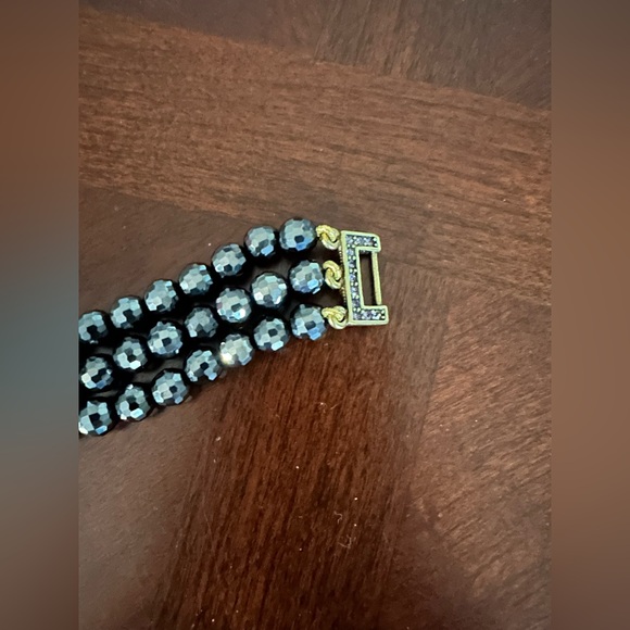 Vintage Heidi Daus "Tailored to Please" Set Black Crystal Bracelet Signed - Picture 5 of 8